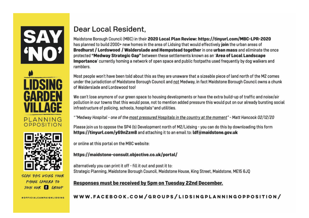 Temporary speed reduction in Lidsing Road